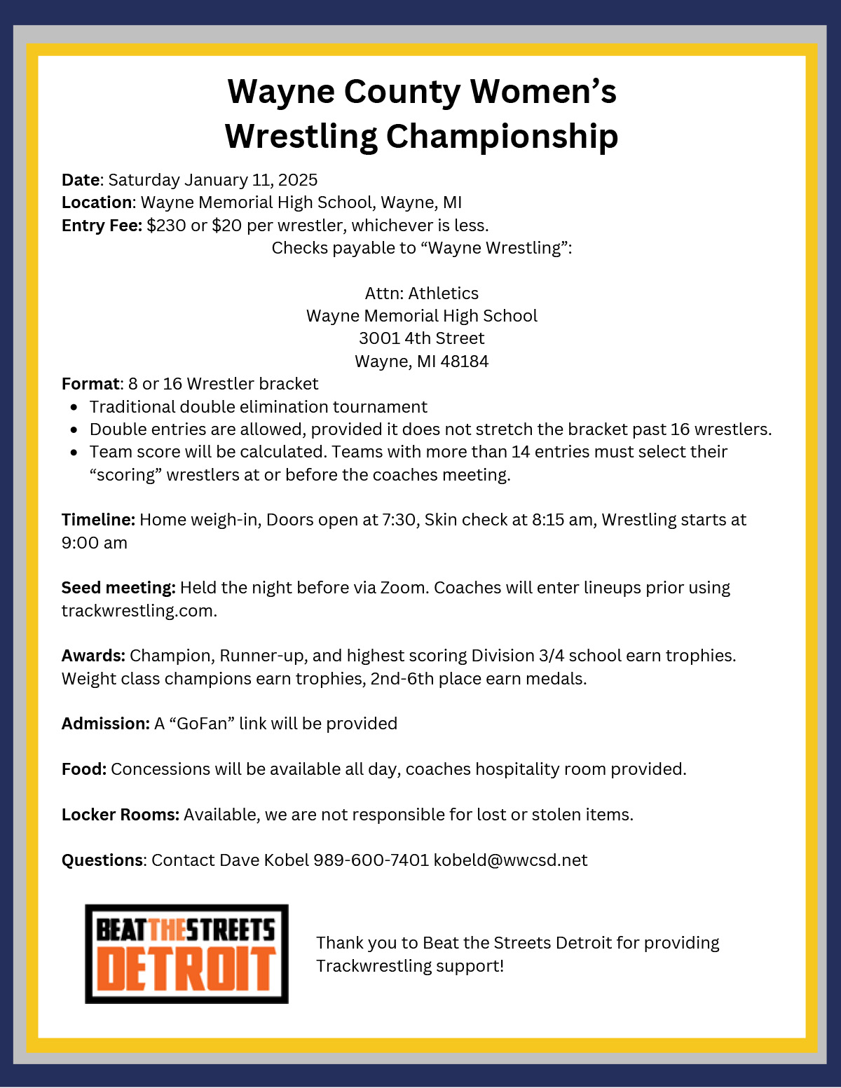 Wayne County Women’s Wrestling Championship